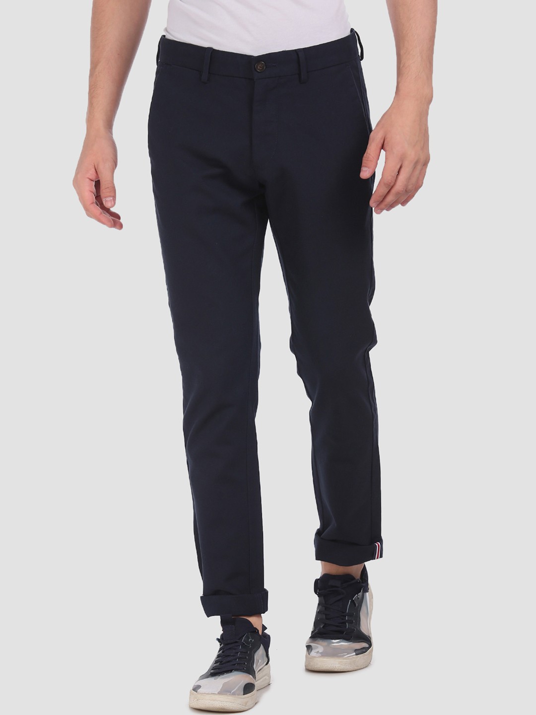 

Arrow Sport Men Navy Blue Slim Fit Trousers