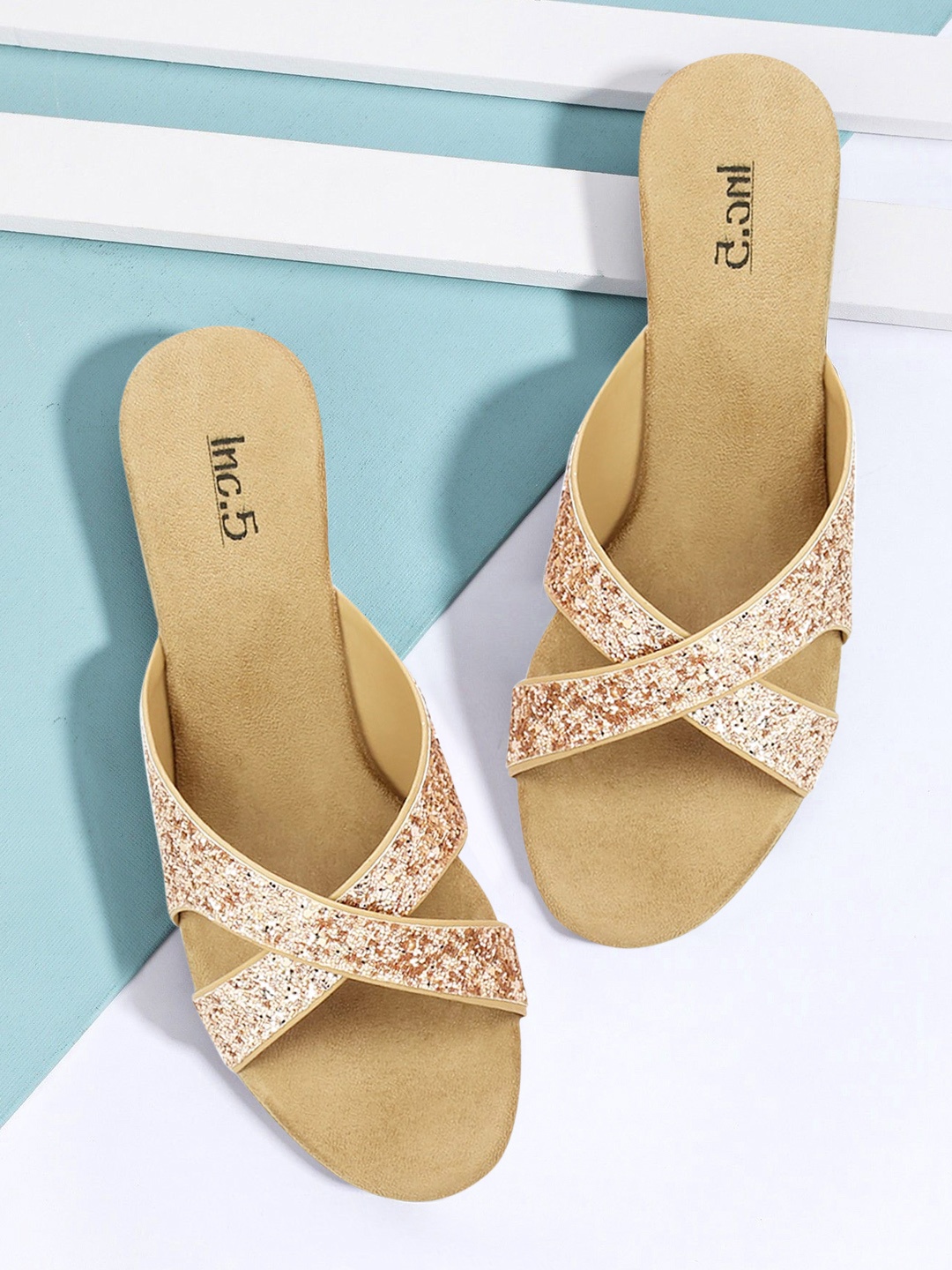 

Inc 5 Women Beige Woven Design Sandals