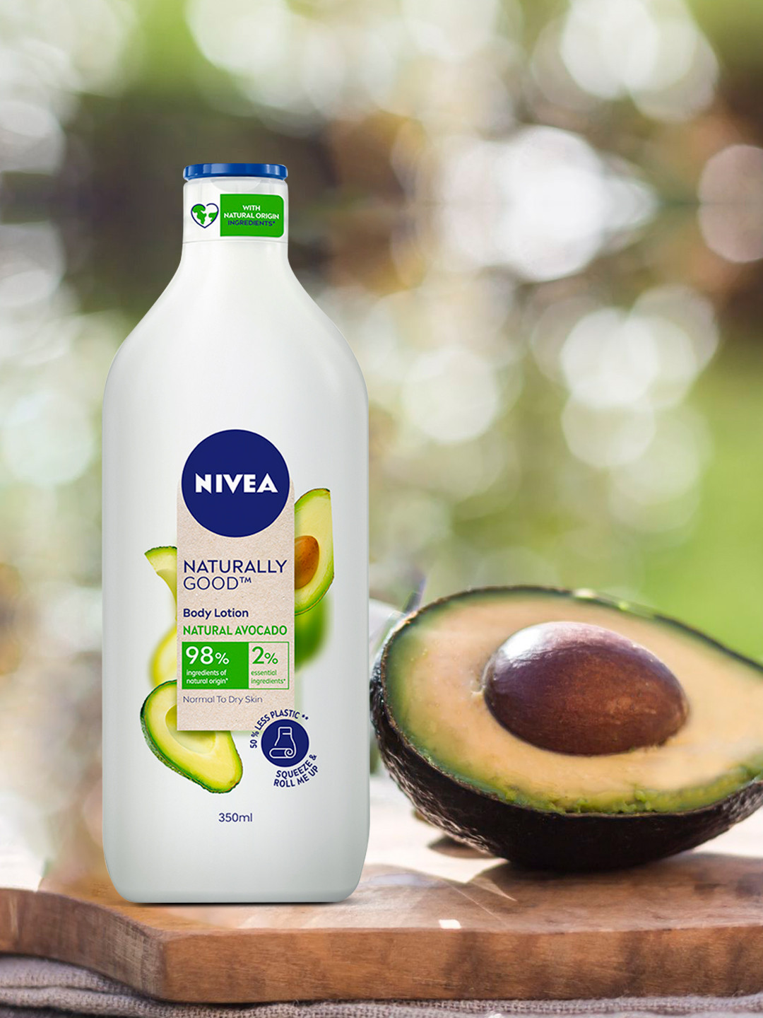 

Nivea Naturally Good Natural Avocado Body Lotion for Normal to Dry Skin 350 ml, White