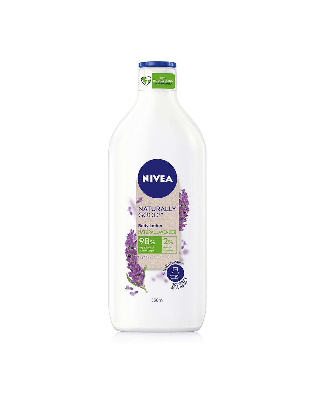 

Nivea Naturally Good Natural Lavender Sustainable Body Lotion for Dry Skin 350 ml, White