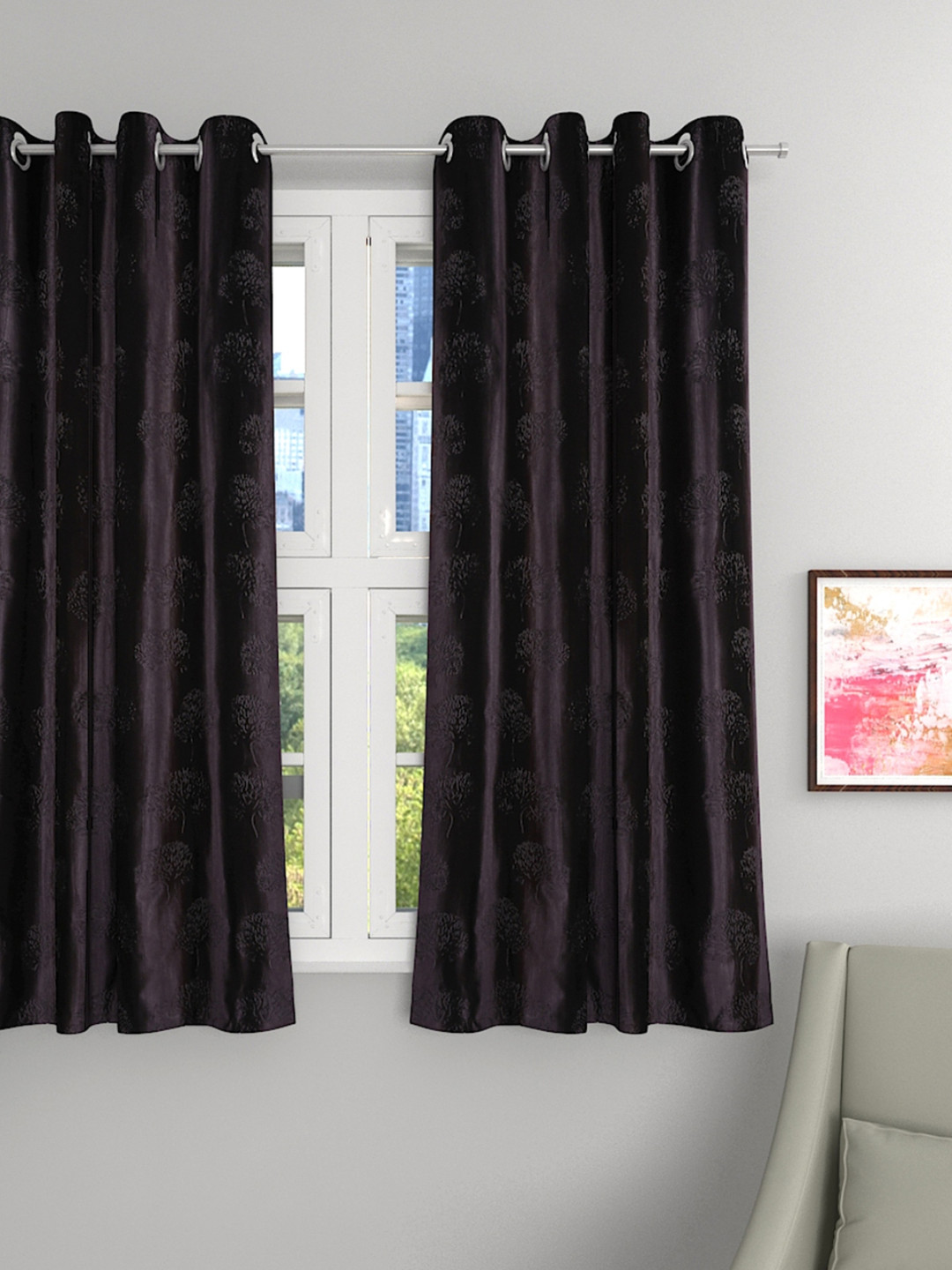 

ROMEE Coffee Brown Single Room Darkening Window Curtain