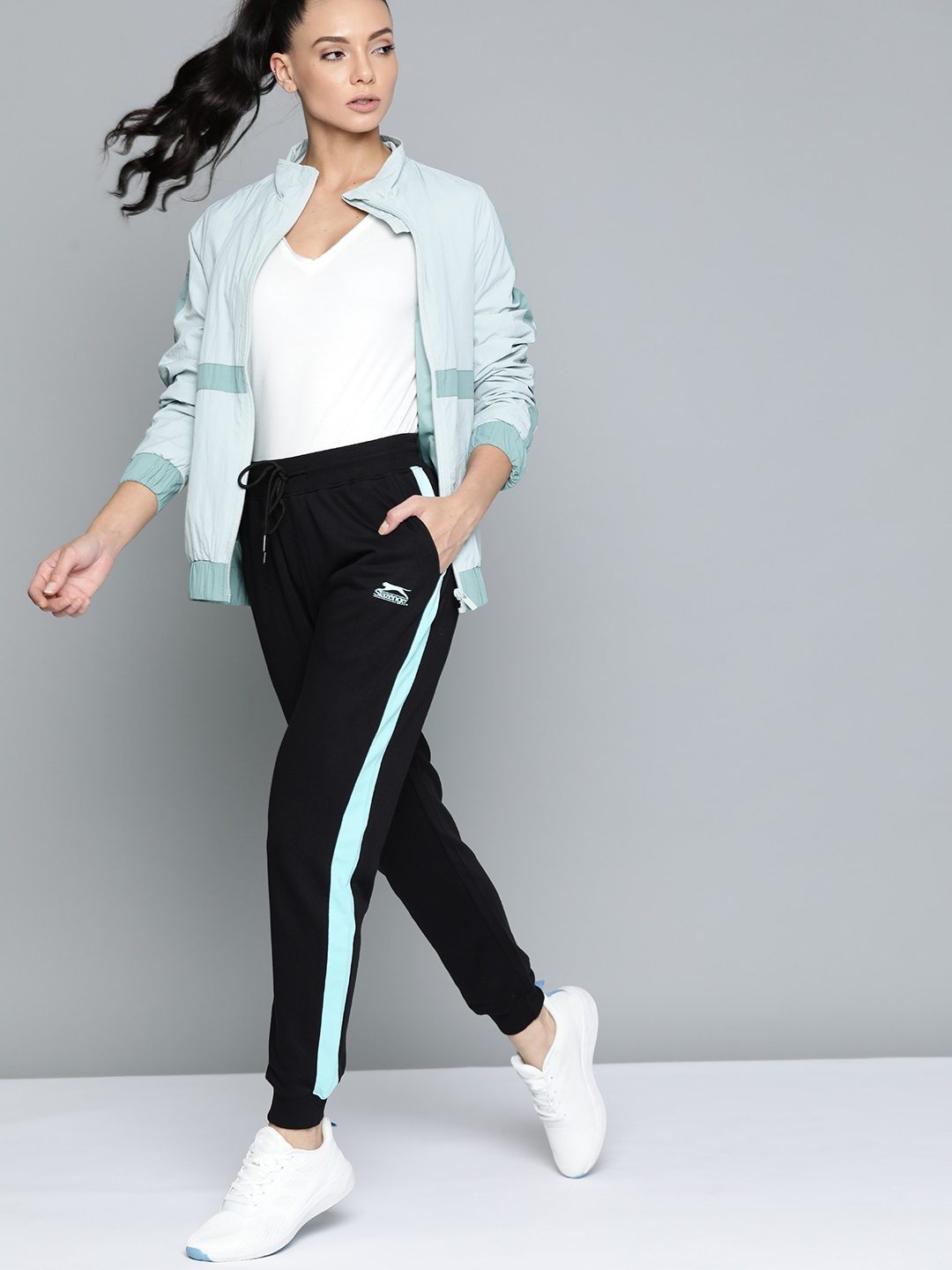 

Slazenger Women Black Solid Joggers
