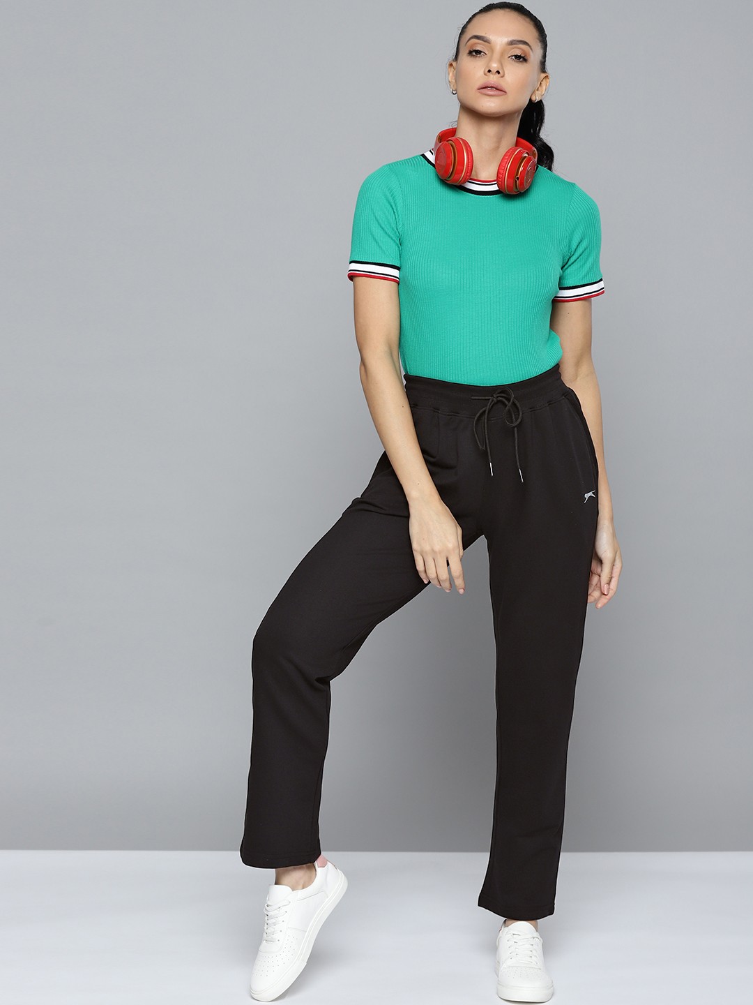 

Slazenger Women Black Solid Track Pants