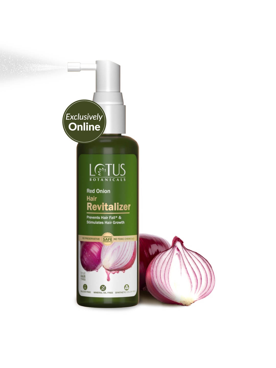 

Lotus Botanicals Red Onion Hair Revitalizer with Ginseng 100 ml, Green