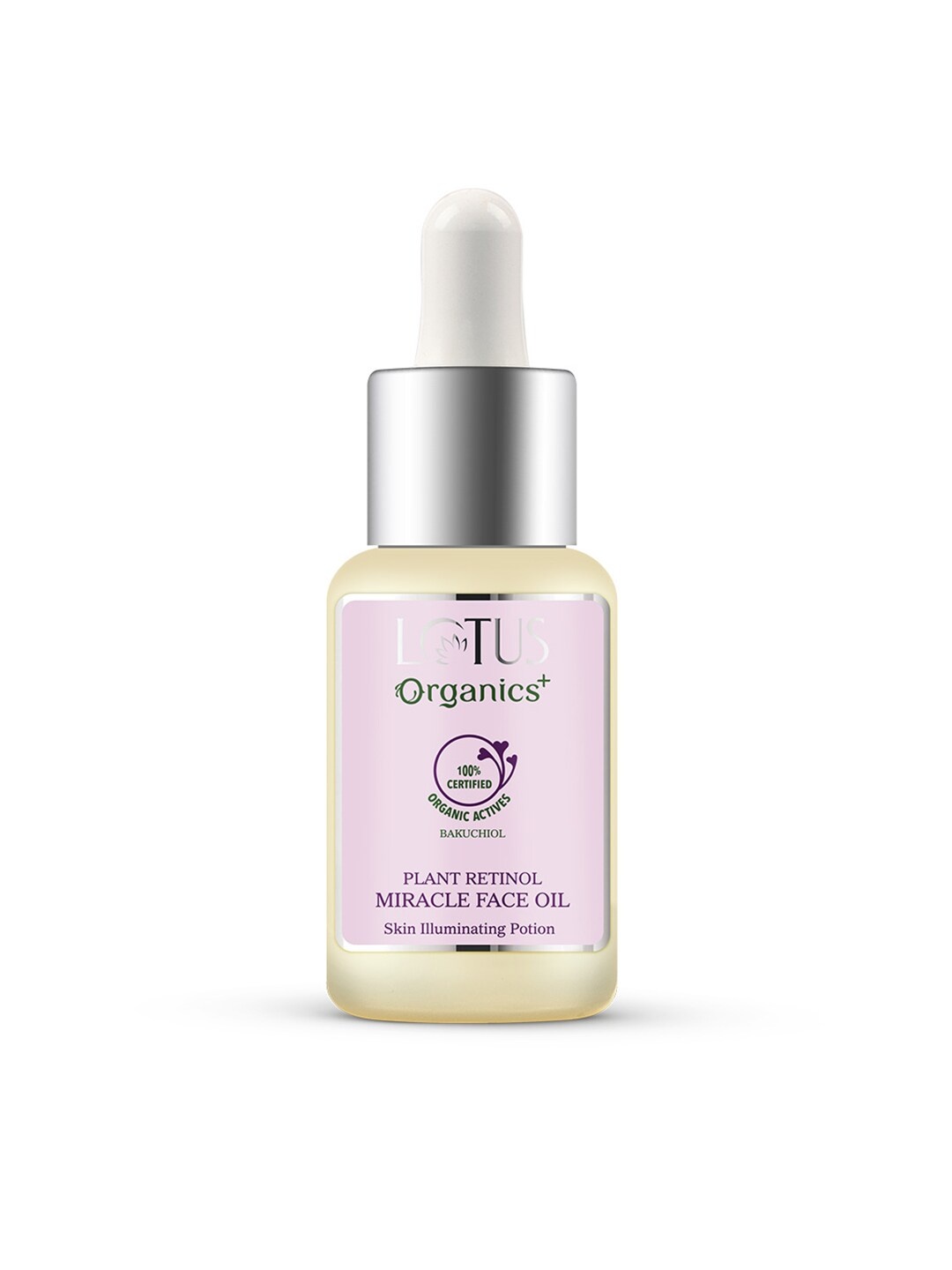 

Lotus Organics Bakuchiol Plant Retinol Miracle Face Oil for Fine Lines & Wrinkles - 15ml, Pink
