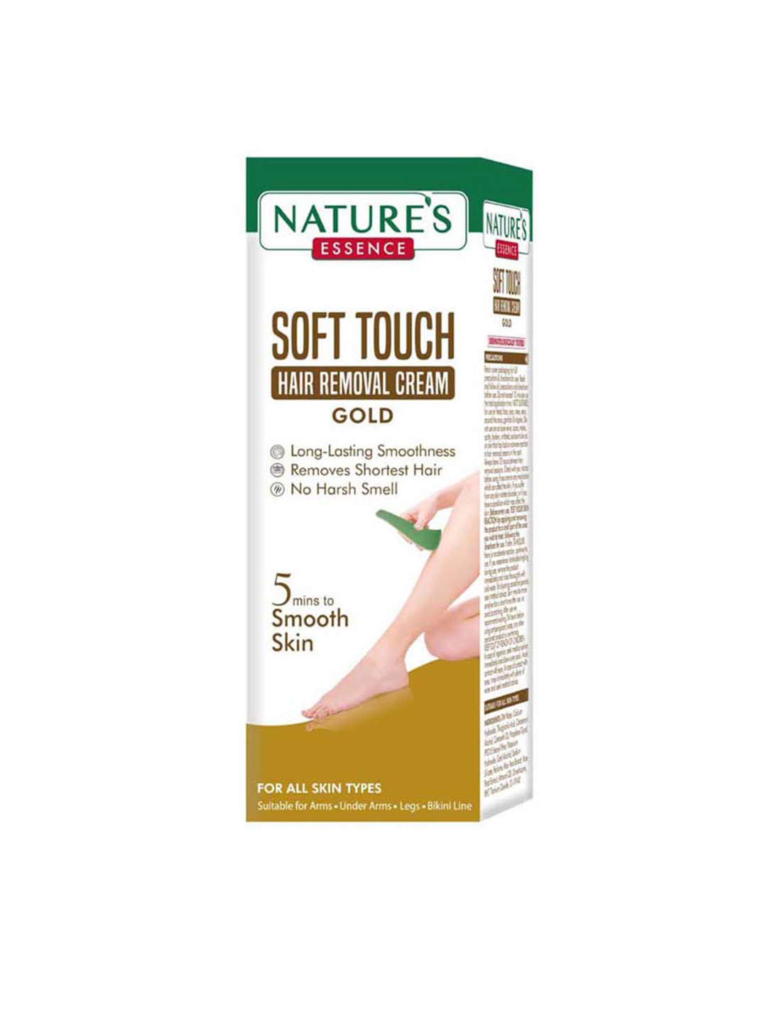 

Natures Essence Soft Touch Gold Hair Removal Cream for Long-Lasting Smooth Skin- 50 g, White