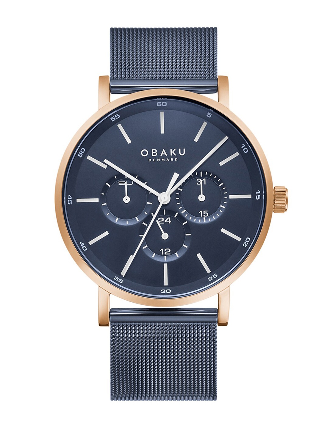 

Obaku Men Blue Analogue Watch V246GMVLML