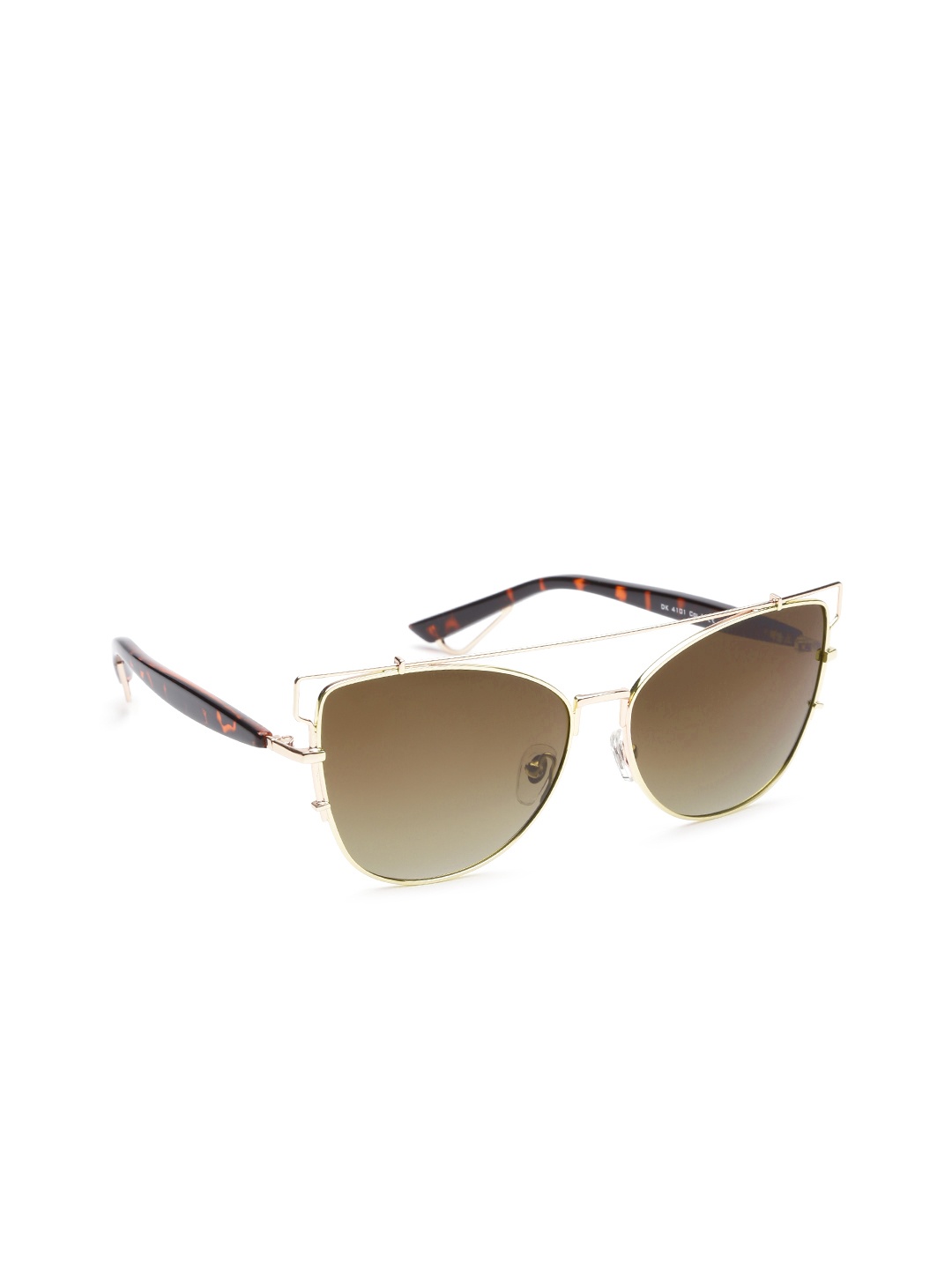 

Daniel Klein Women Printed Polarised Oval Sunglasses DK4101-COL 1, Brown