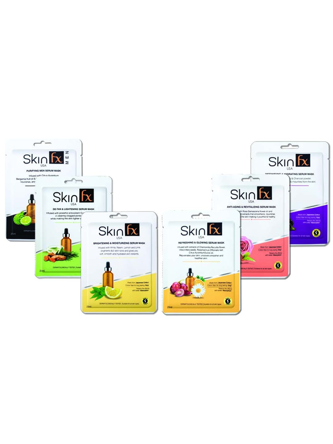 

Skin Fx 6 Pcs All You Need 6 Solutions in 1 Serum Masks, White
