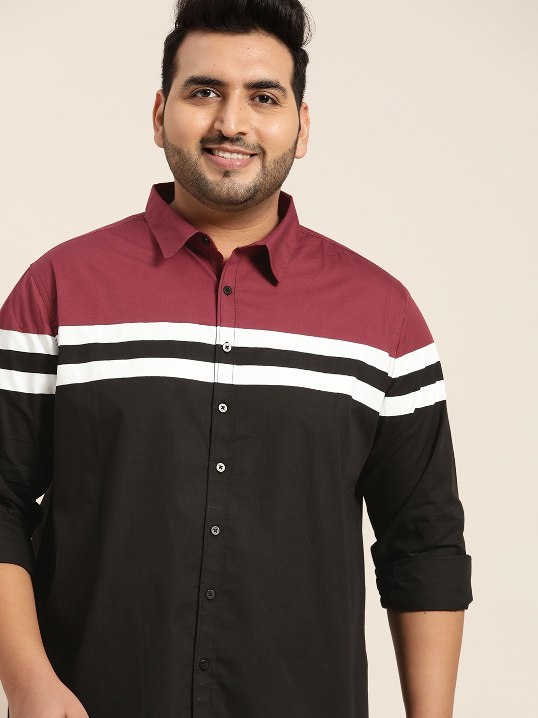 

Sztori Men Black Opaque Colourblocked Casual Shirt