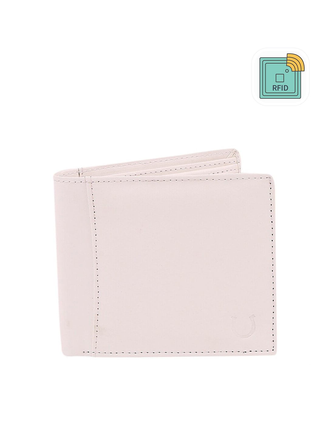 

Blacksmith Men White Solid RFID Three Fold Wallet