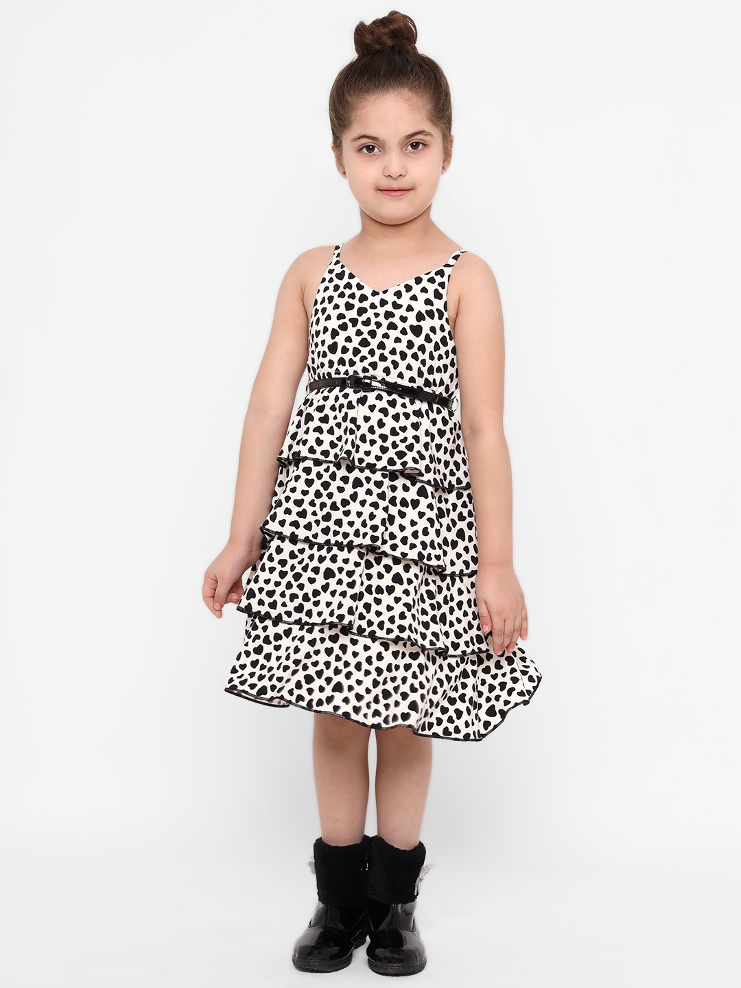 

Nauti Nati Girls Black Printed Fit and Flare Dress