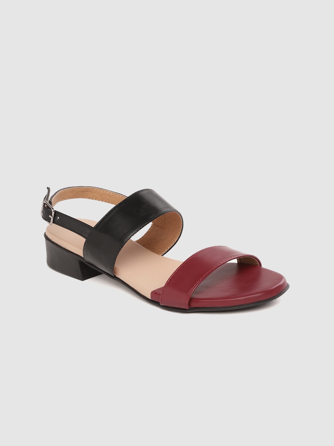 

Roadster Women Maroon & Black Colourblocked Block Heels