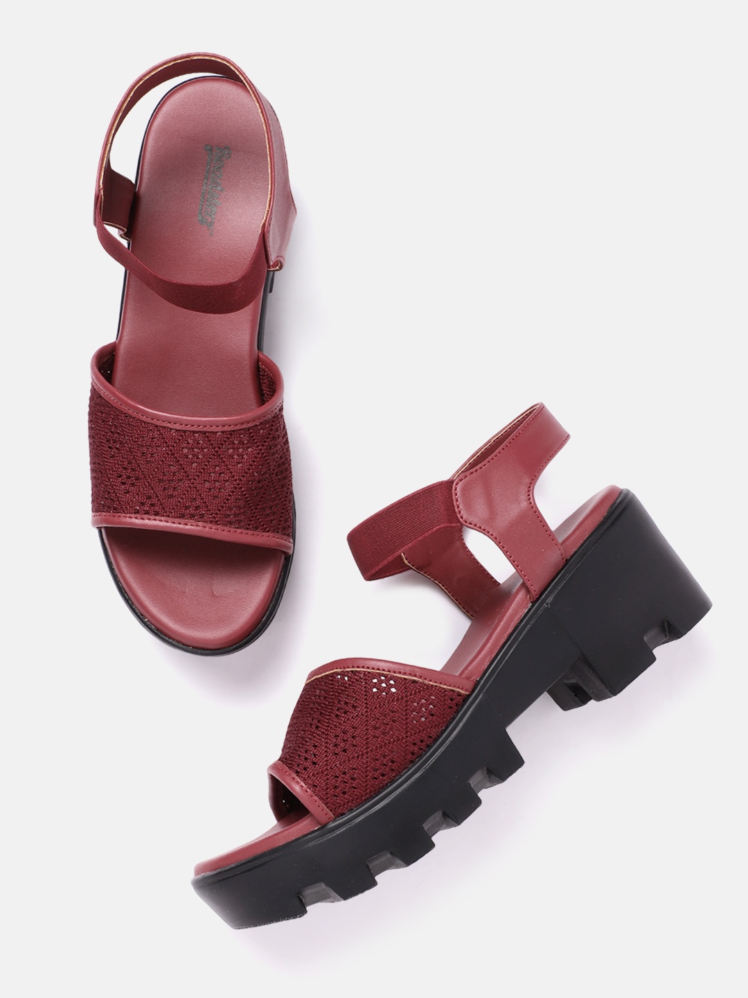 

Roadster Women Maroon Woven Design Platform Heels
