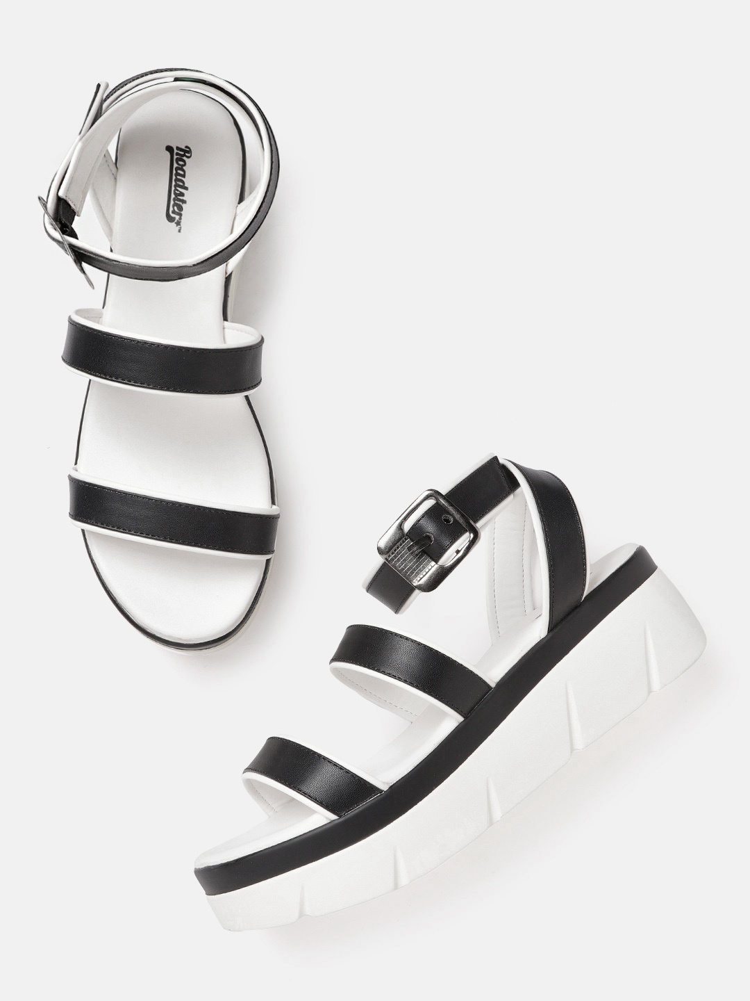 

Roadster Women Black & White Solid Flatform Heels