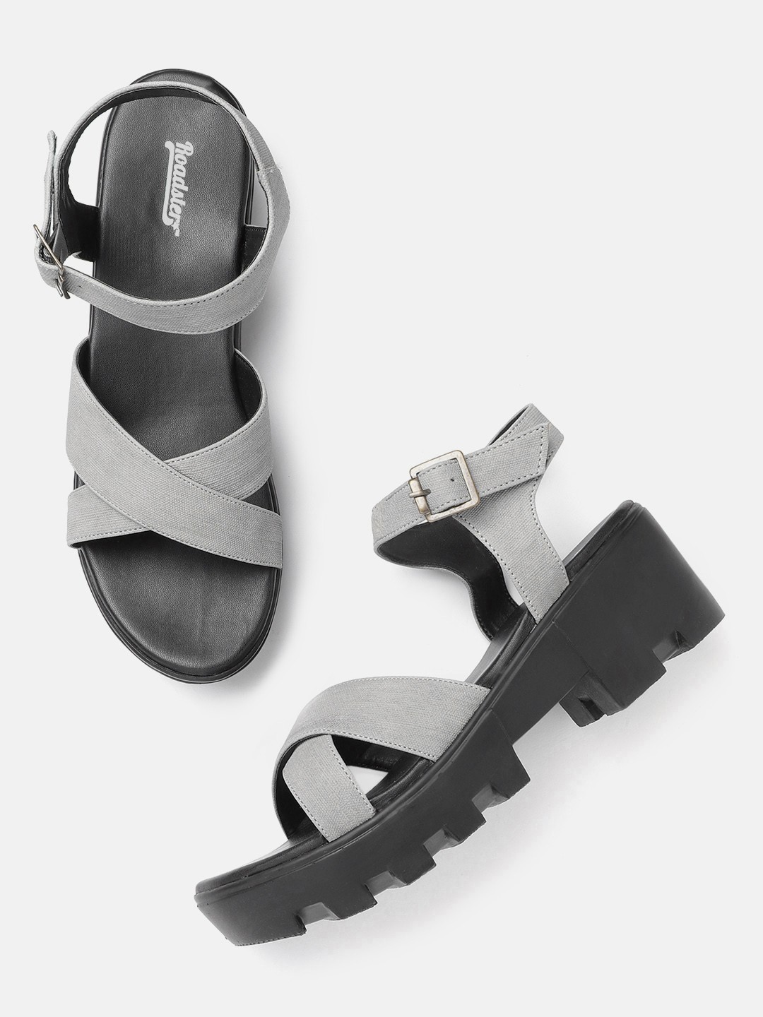 

Roadster Women Grey Solid Platform Sandals