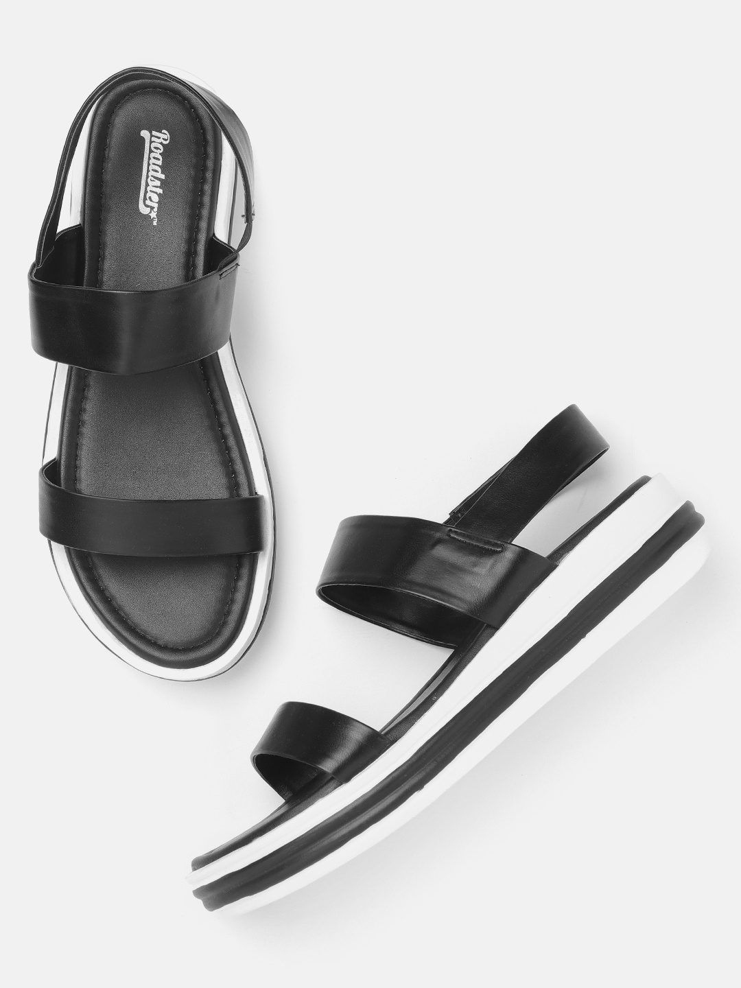 

Roadster Women Black Solid Open Toe Flats