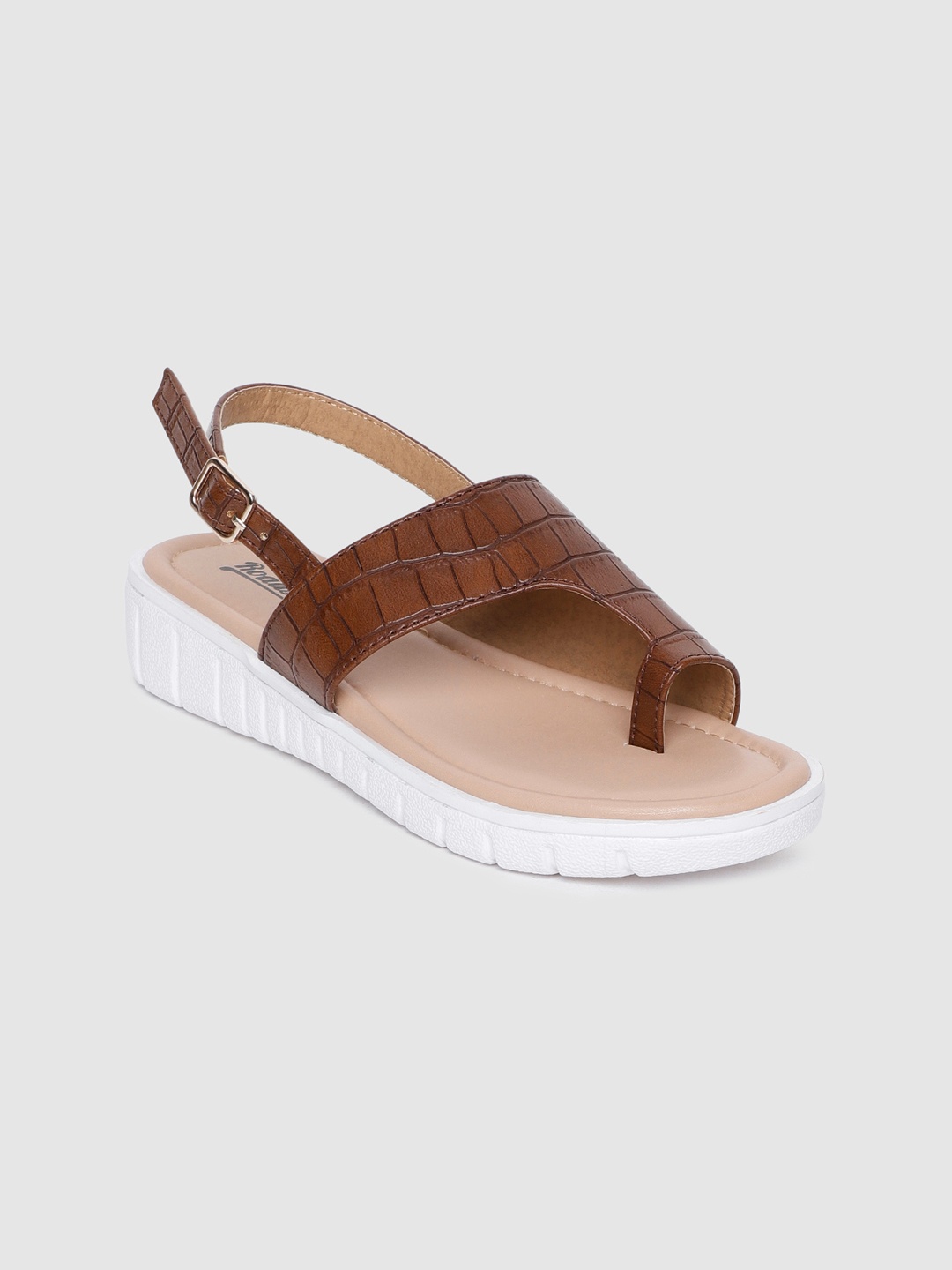 

Roadster Women Brown Textured One Toe Flats