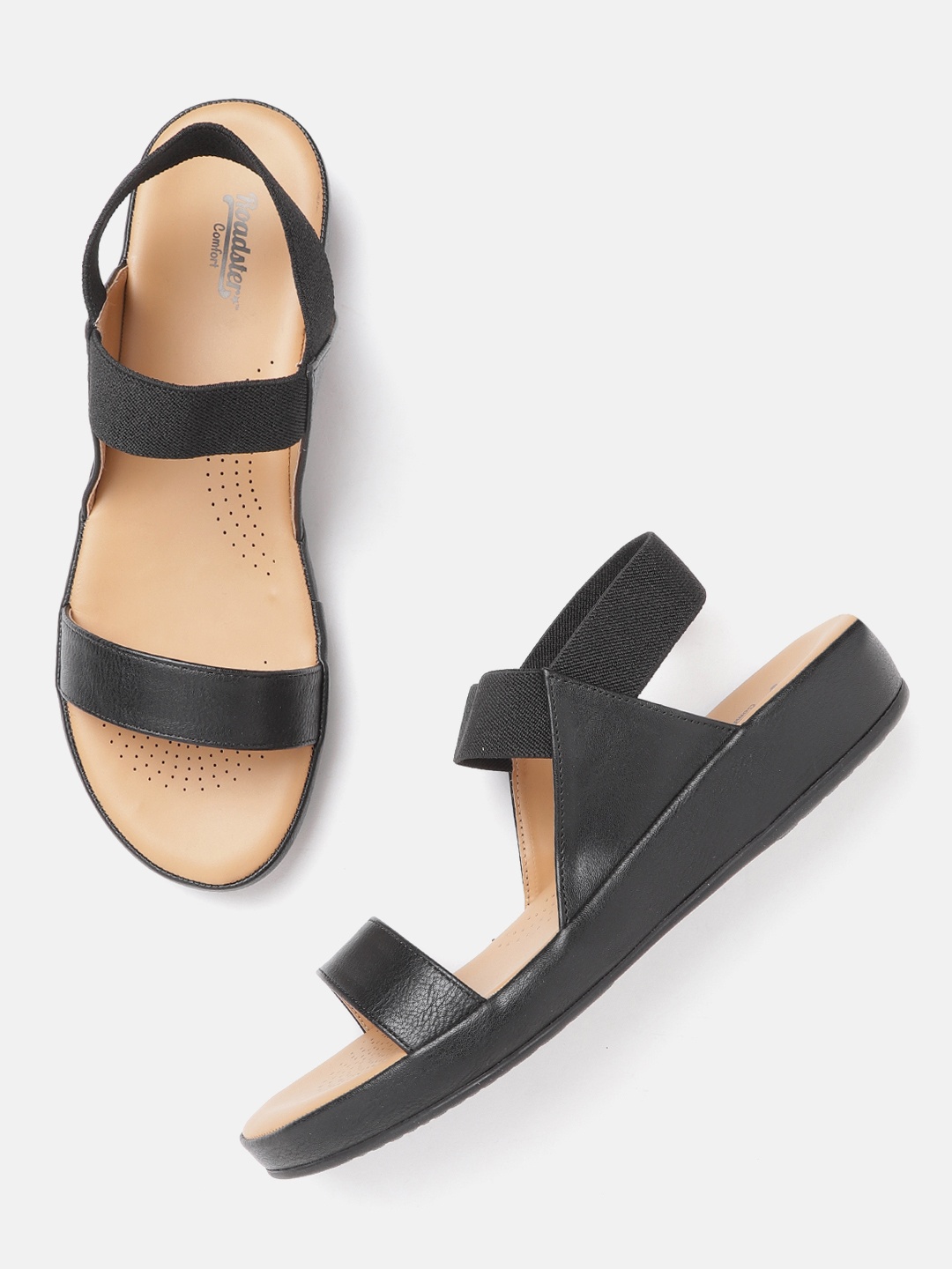 

Roadster Women Black Solid Open Toe Flats