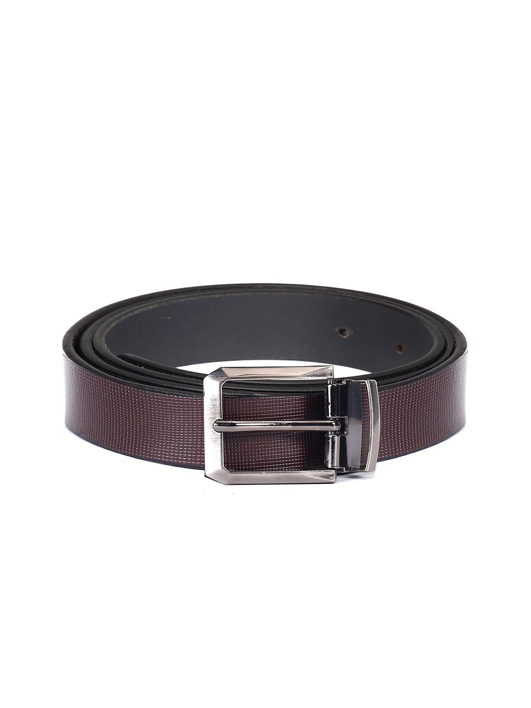 

WildHorn Men Coffee Brown Textured Leather Belt