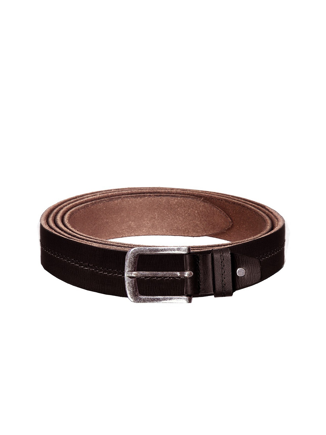 

WildHorn Men Coffee Brown Textured Leather Belt