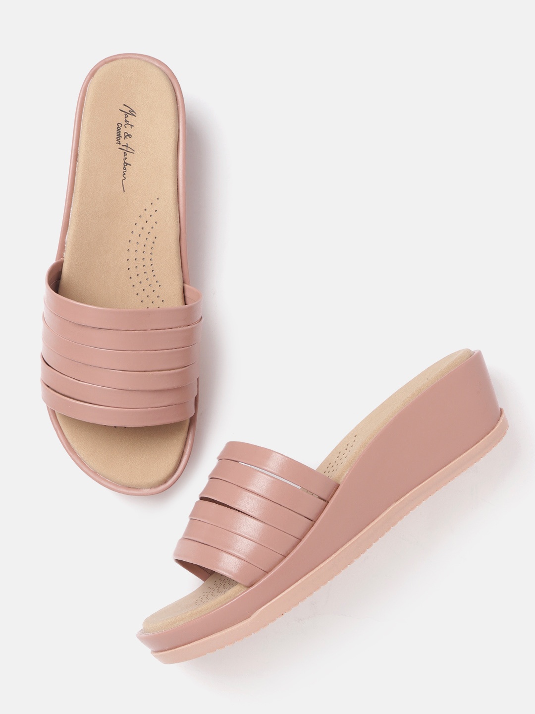 

Mast & Harbour Women Dusty Pink Solid Wedges