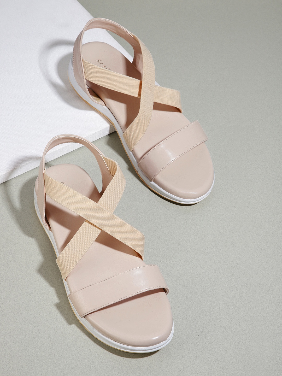 

Mast & Harbour Cream-Coloured Wedge Sandals