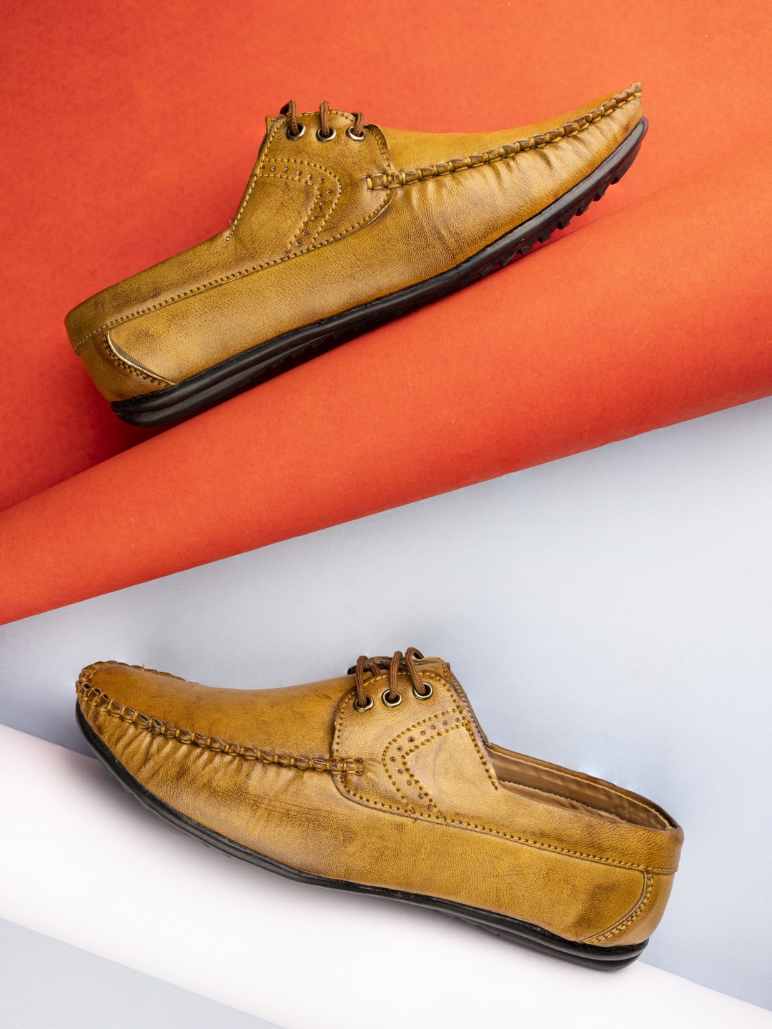 

Provogue Men Tan Brown Synthetic Leather Derbys