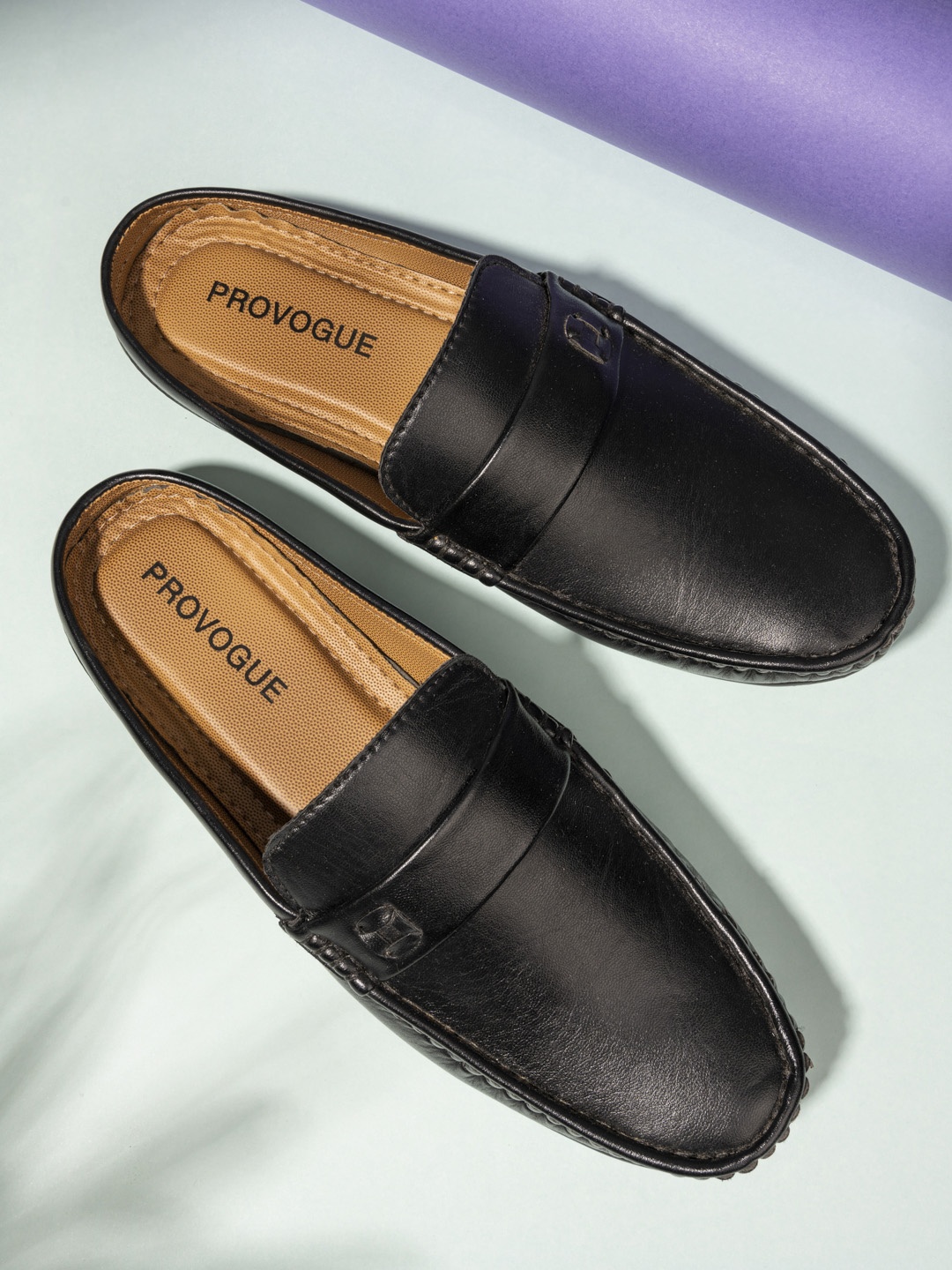 

Provogue Men Black Synthetic Leather Mules