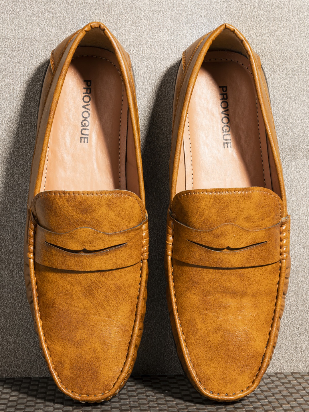 

Provogue Men Tan Brown Synthetic Leather Loafers