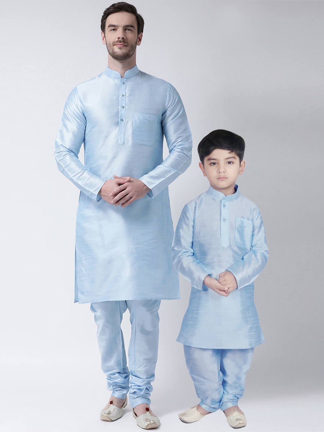 

SG YUVRAJ Boys Turquoise Blue Solid Kurta with Pyjamas