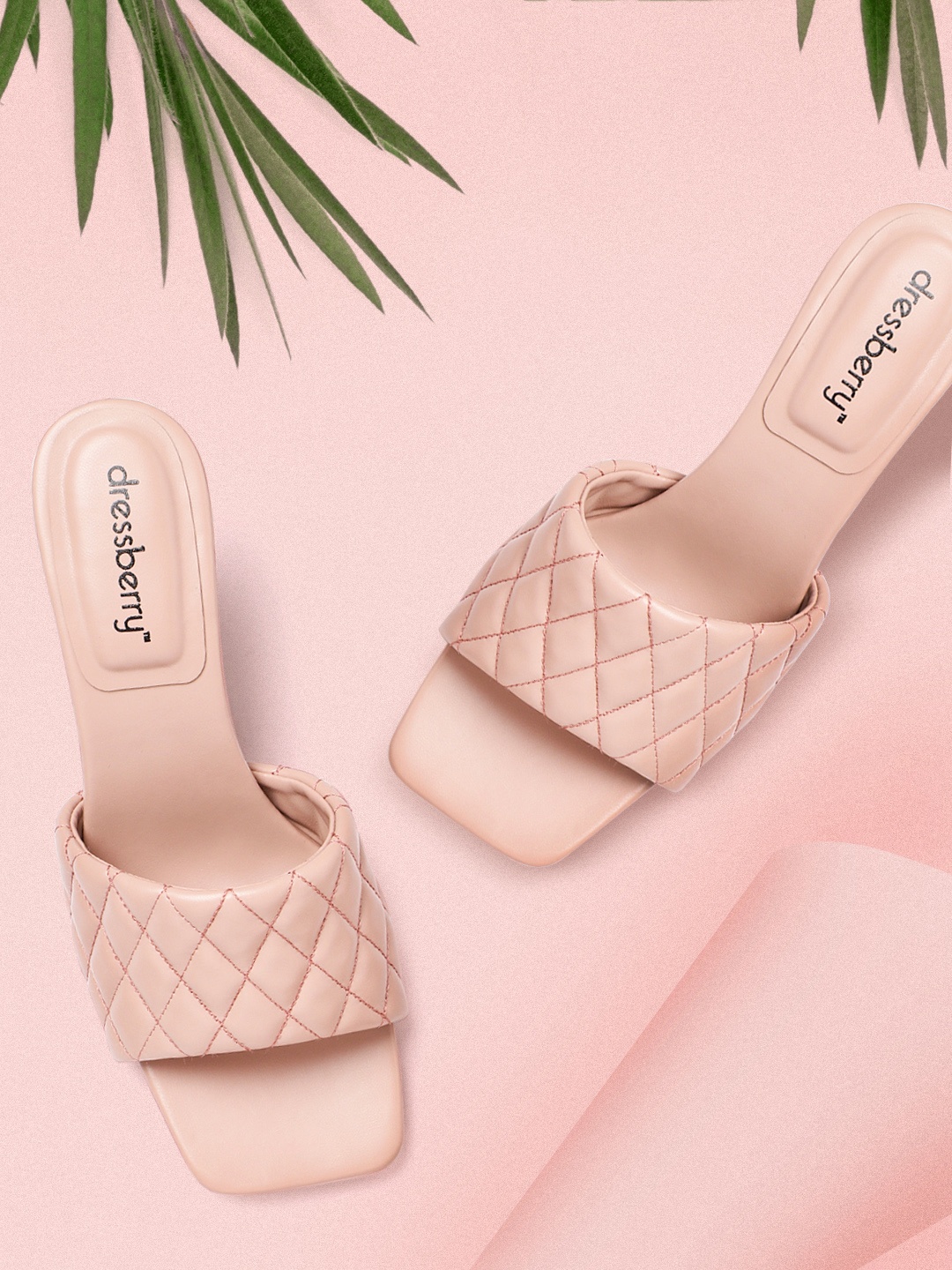 

DressBerry Women Peach-Coloured Quilted Slim Heels