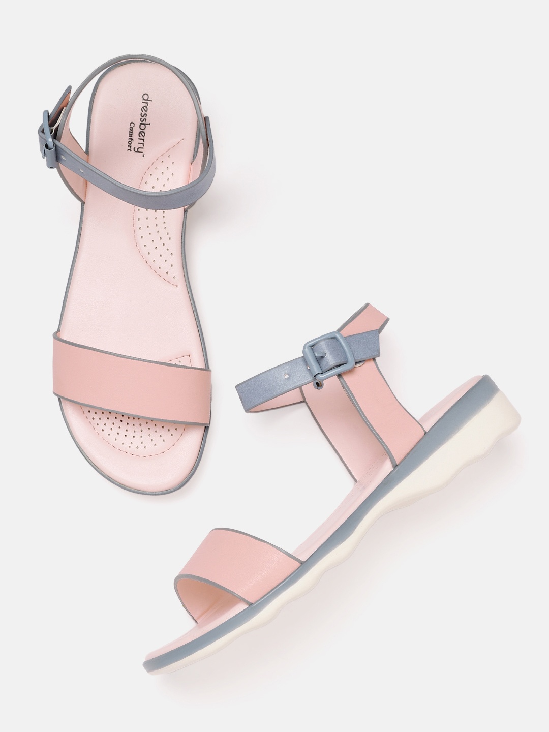 

DressBerry Women Pink Colourblocked Open Toe Flats