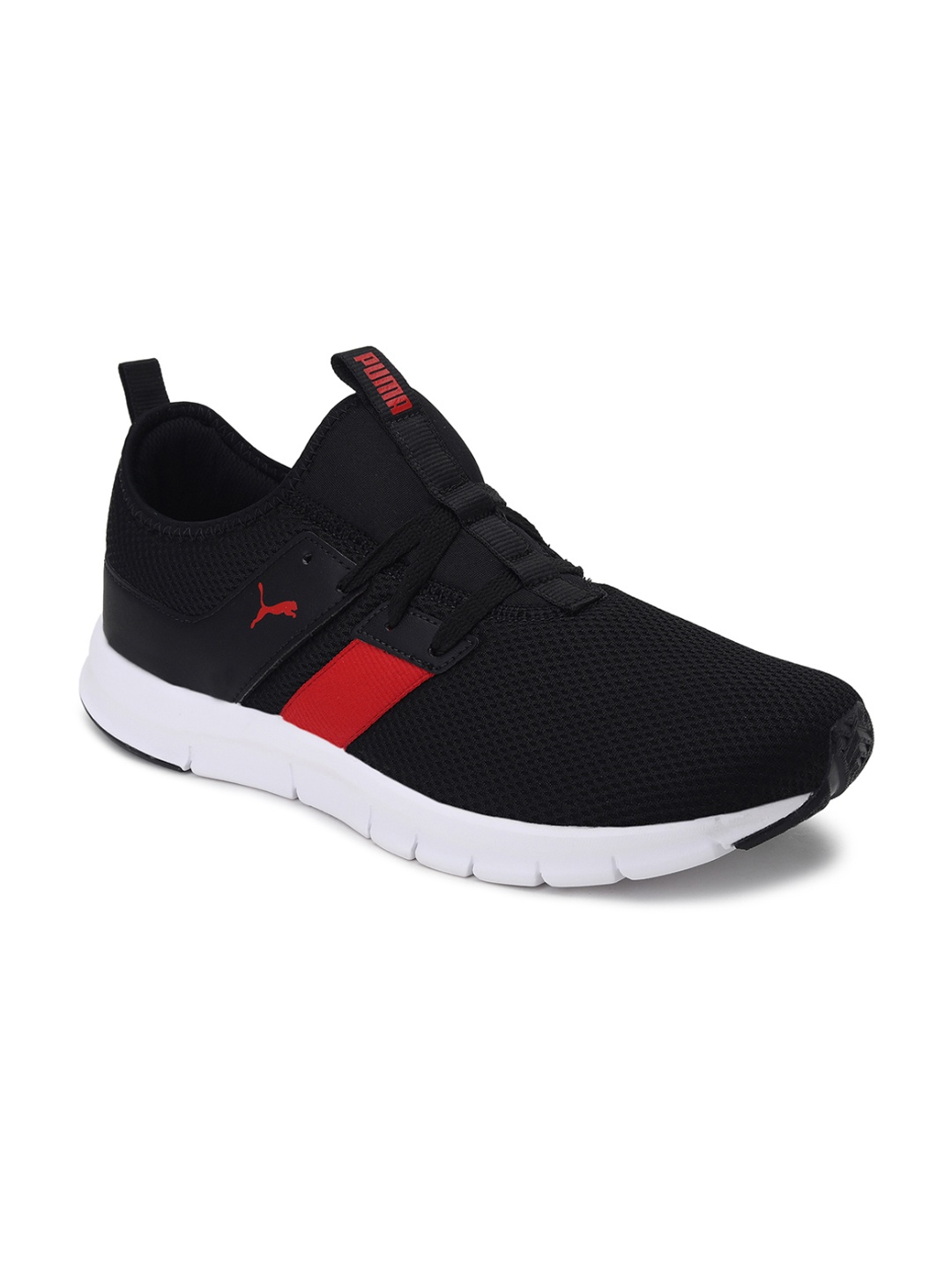 

Puma Men Black & Red Woven Design Sneakers