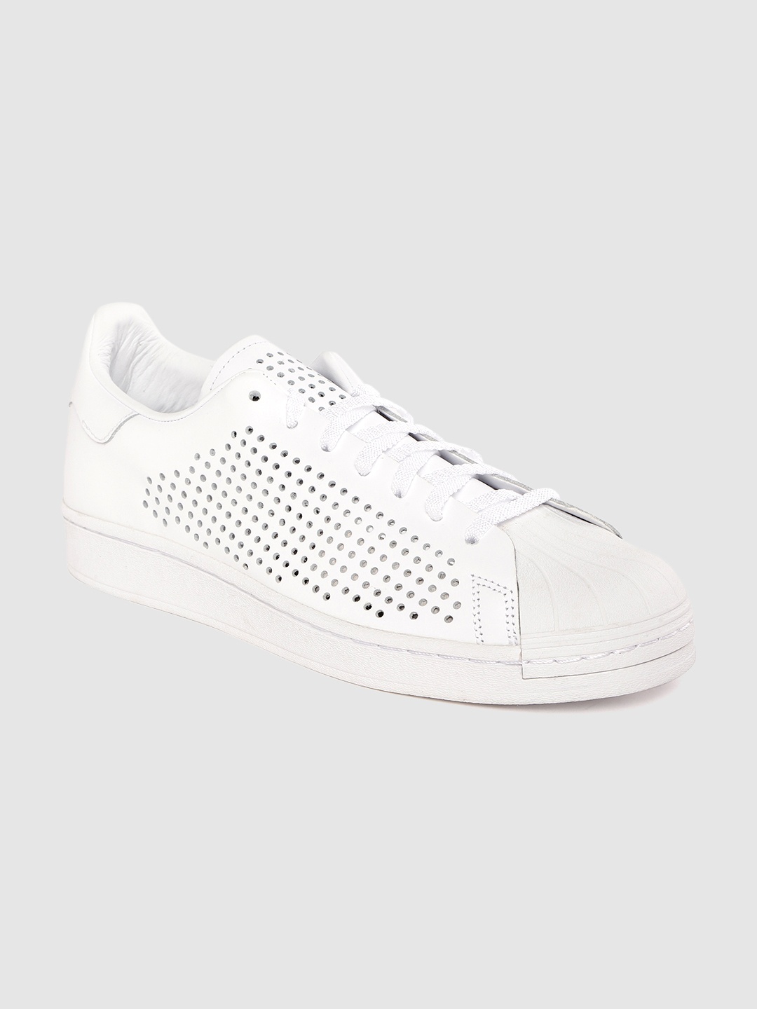 

ADIDAS Originals Men White Perforated Leather Superstar Sneakers