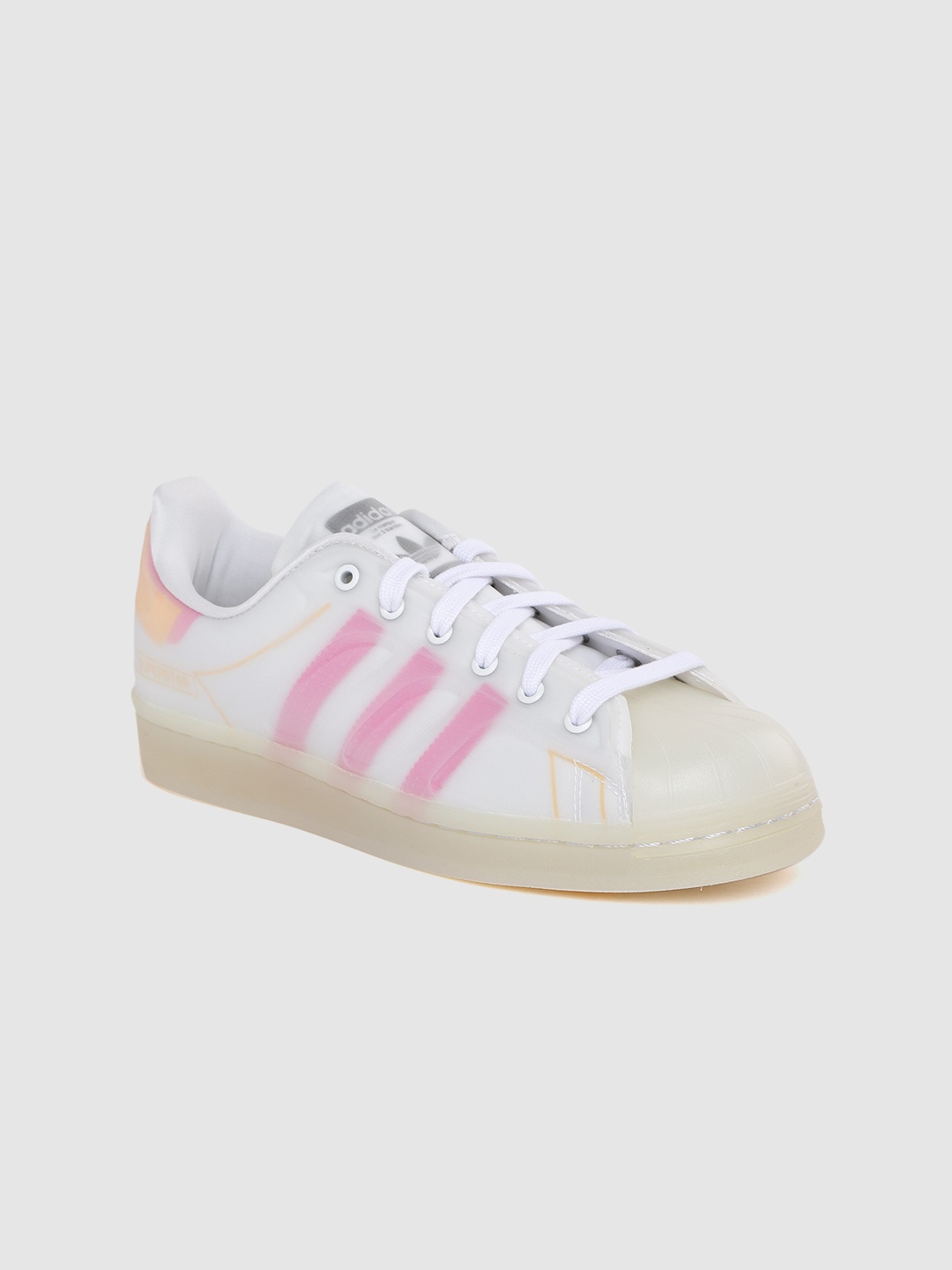 

ADIDAS Originals Women White & Pink Superstar Futureshell NS Striped Sneakers