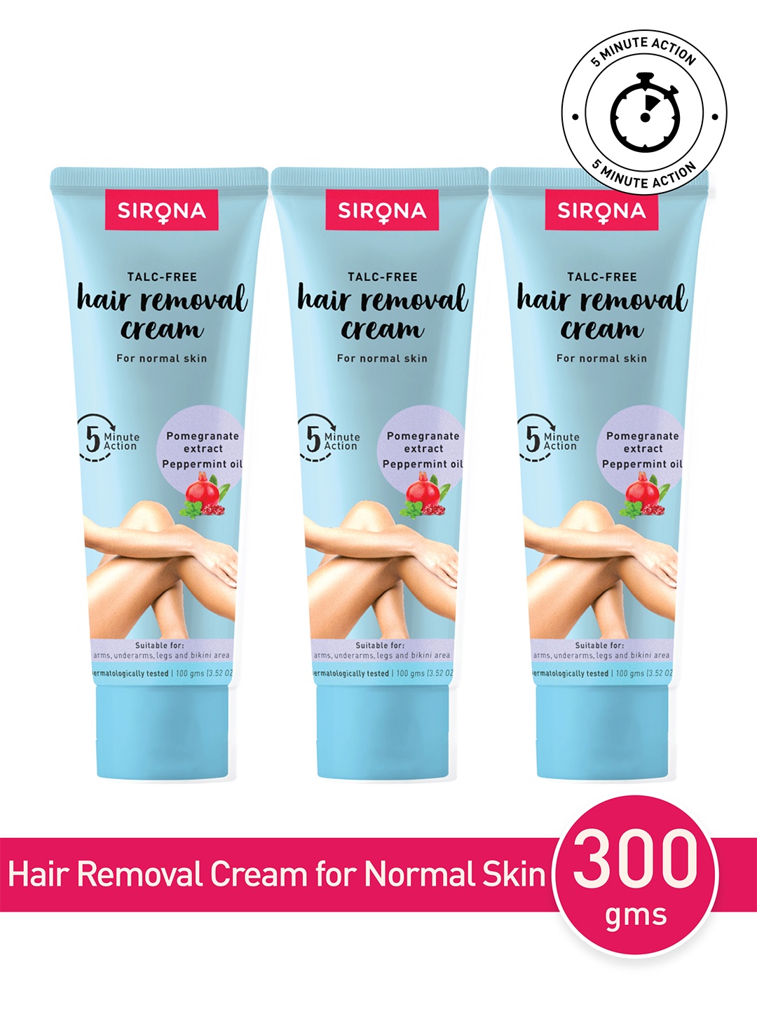 

Sirona Set of 3 Hair Removal Creams, White