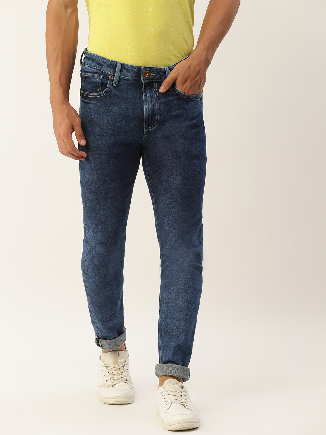 

United Colors of Benetton Men Blue Skinny Fit Light Fade Stretchable Jeans