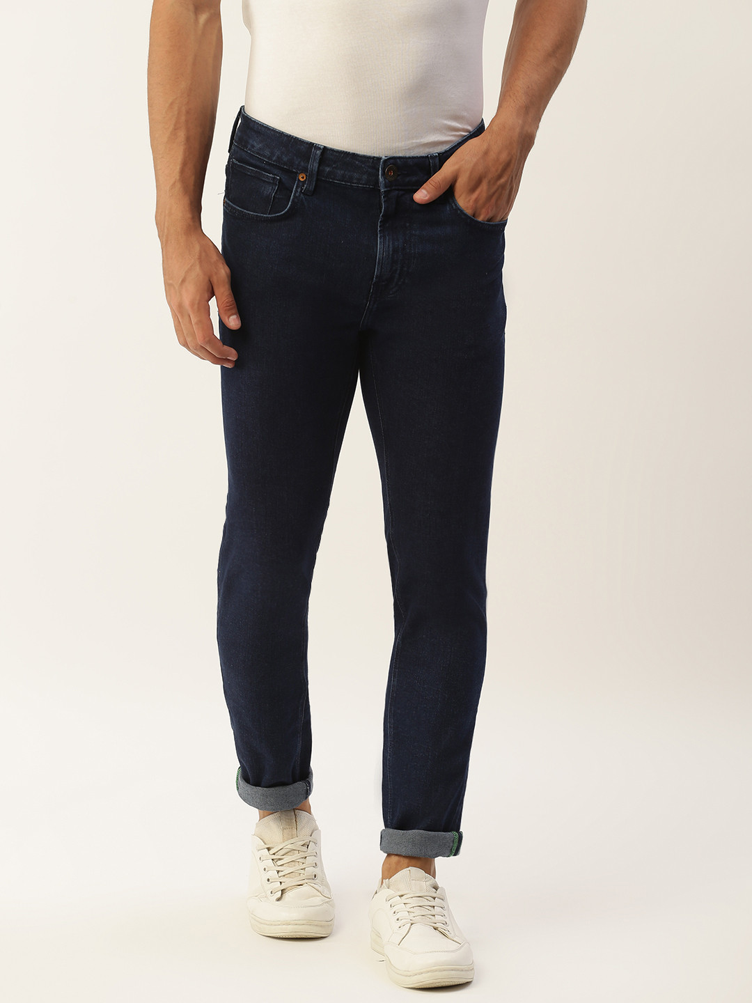 

United Colors of Benetton Men Navy Blue Skinny Fit Stretchable Jeans