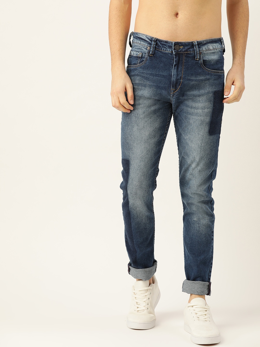 

Moda Rapido Men Navy Blue Heavy Fade Stretchable Jeans