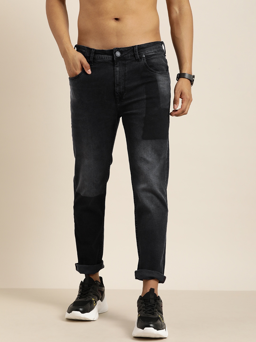 

Moda Rapido Men Black Slim Fit Light Fade Stretchable Jeans