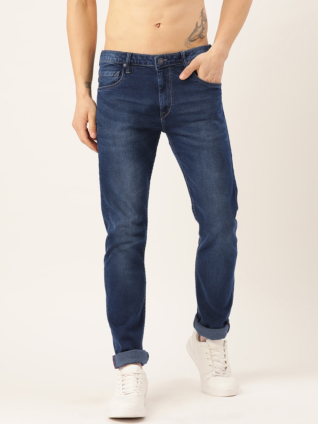 

Moda Rapido Men Navy Blue Slim Fit Light Fade Stretchable Jeans