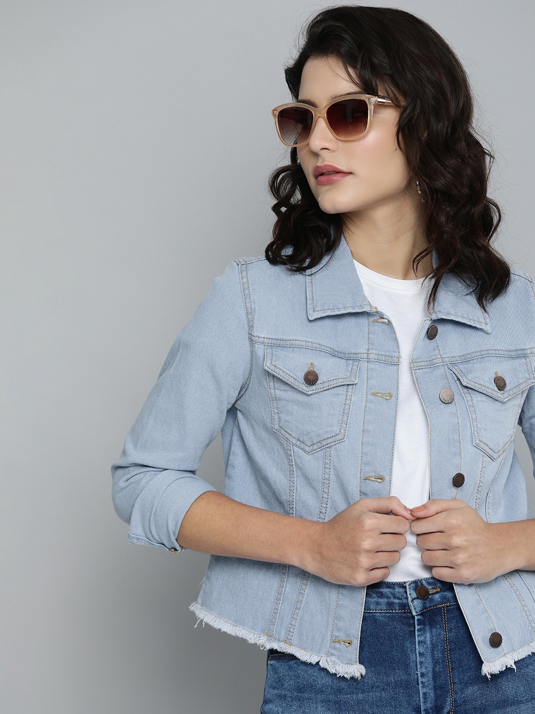 

HERE&NOW Women Blue Denim Jacket