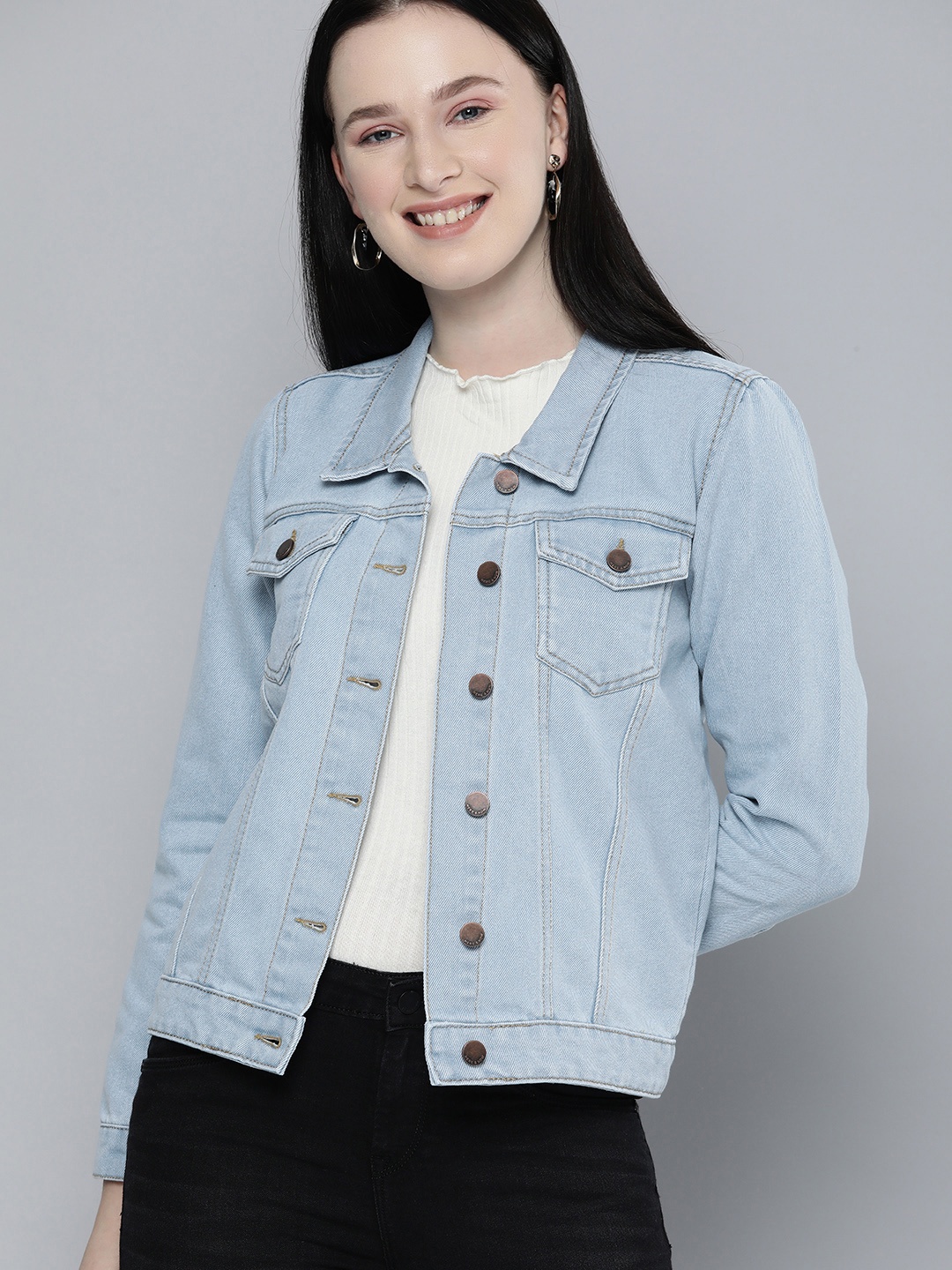

HERE&NOW Women Blue Denim Jacket