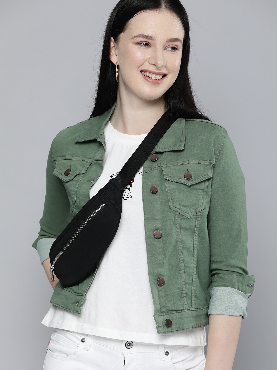 

HERE&NOW Women Green Solid Tailored Jacket
