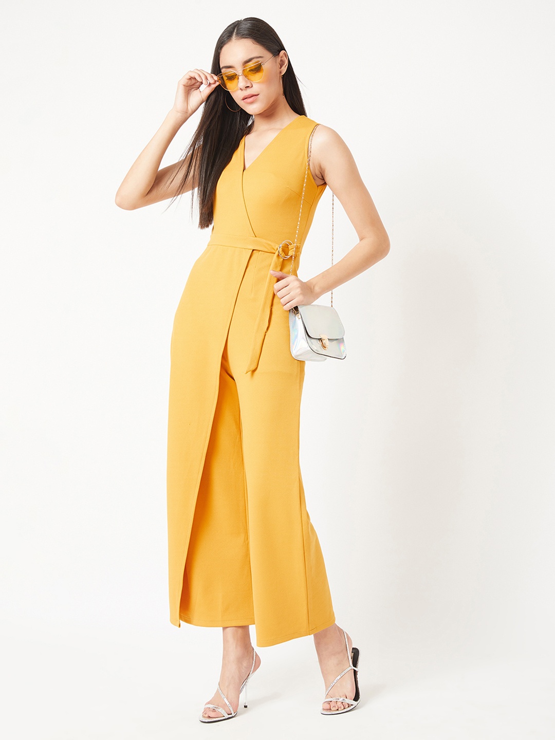 

Miss Chase Women Mustard Yellow Solid Basic Jumpsuit