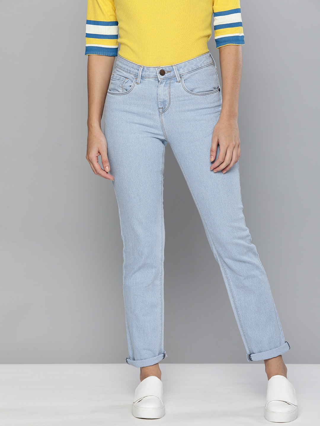 

HERE&NOW Women Blue Slim Fit Heavy Fade Stretchable Jeans