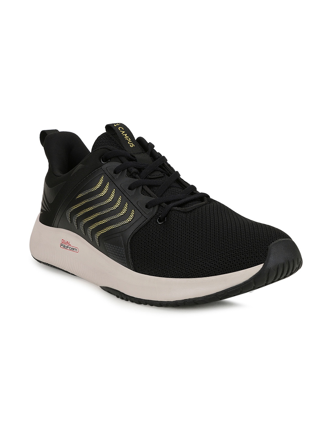 

Campus Men Black Mesh Running Shoes