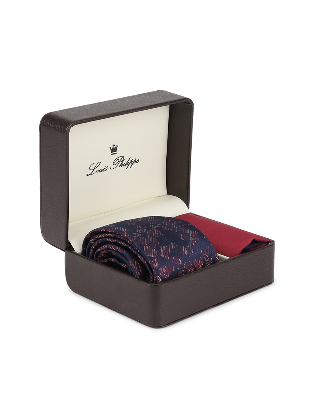 

Louis Philippe Men Red & Navy Blue Self-Design Accessory Gift Set