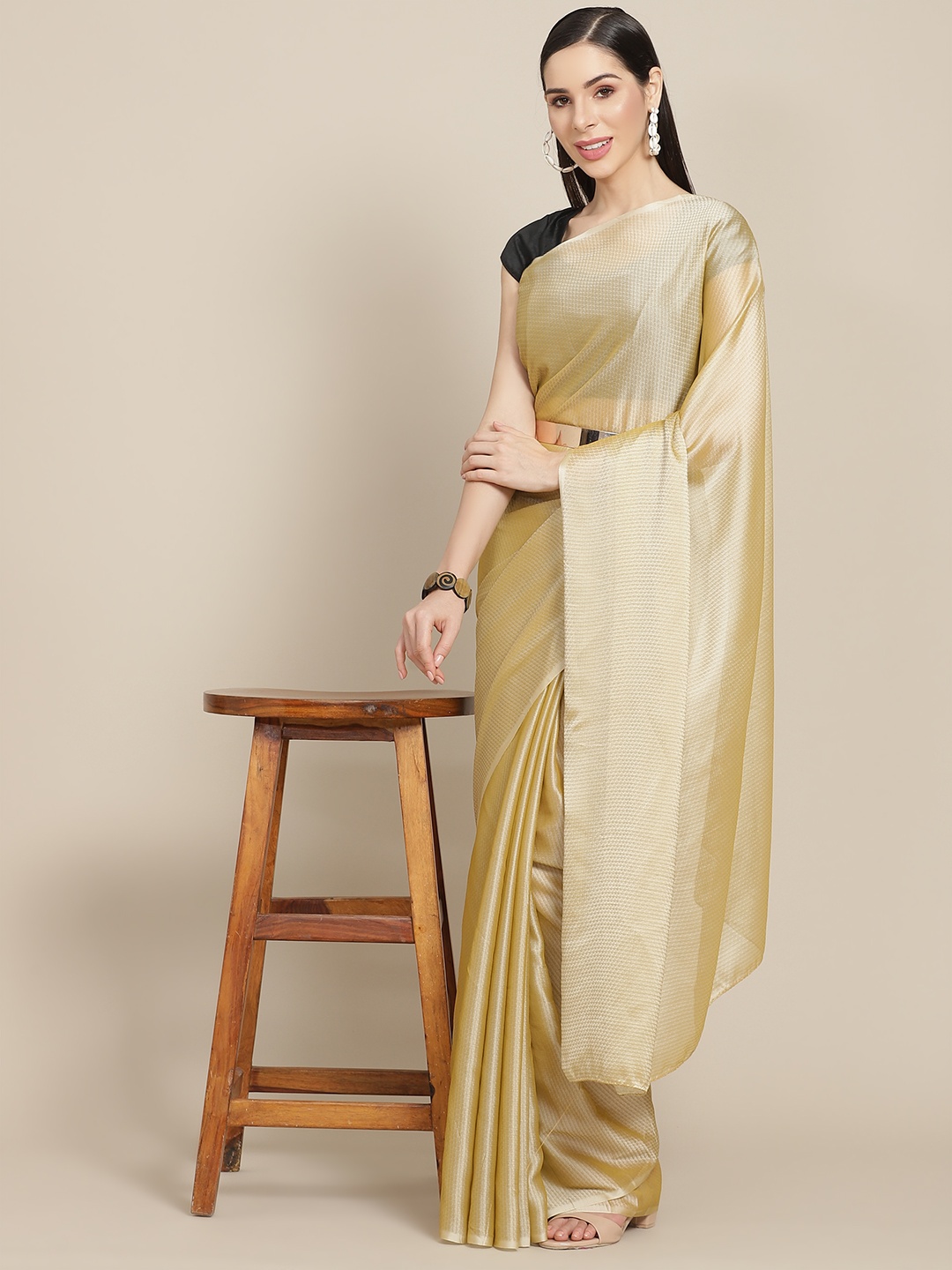 

Anouk Beige Ethnic Motifs Celebrity Saree